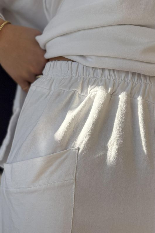 Lagen Shelby Sweatshirt Barrel Pant White 